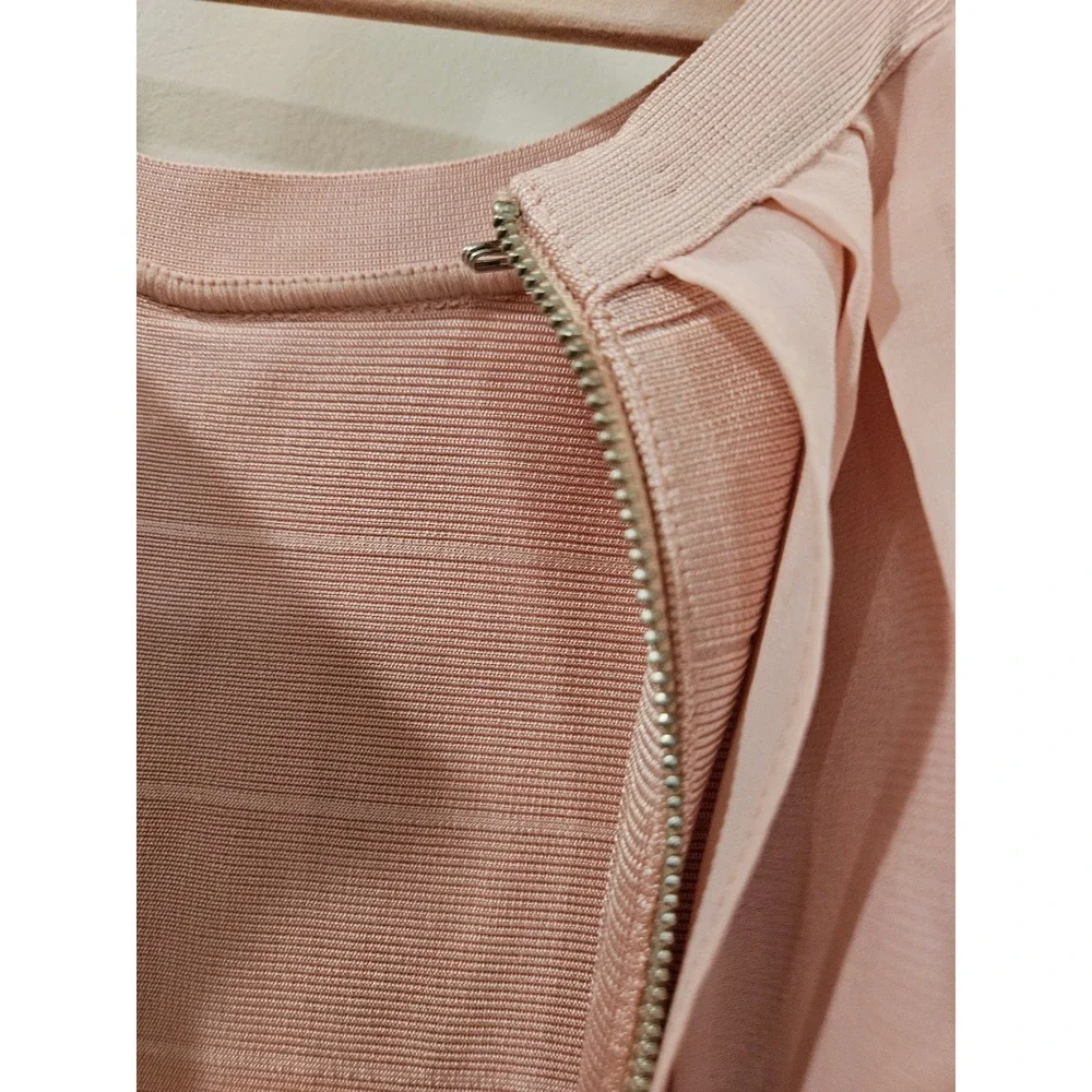 Venus Chiffon Overlay Bandage Dress Blush Hi Low Maxi Dress Women's Plus Size 24